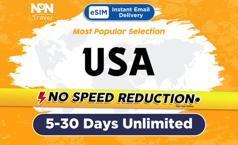 eSIM USA 5-30Days Daily 500MB/1GB/2GB/3GB Unlimited 5G/4G Data
