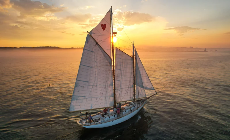 Sunset Windjammer Cruise Along the Coast of Portland, Maine